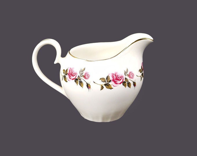 Ridgway Romance creamer jug. White Mist ironstone made in England.