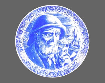 Vintage Boch Freres Delft Plate: Choice of Fisherman or Fisherman's Wife