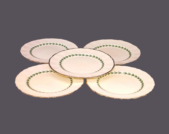 Five Grindley Brighton salad plates. Cream Petal ironstone made in England. Flaw (see below).