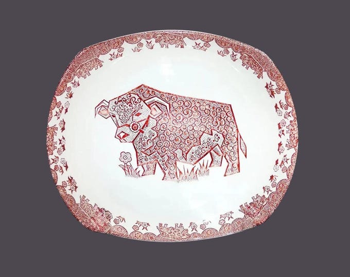 Retro English Ironstone Pottery Beefeater burger or steak platter made in England.