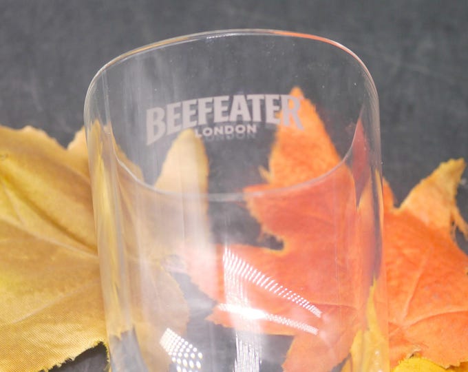 Vintage Beefeater Gin Tom Collins Glass: Etched-Glass Branding