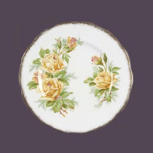 Royal Albert Tea Rose Gelber Brotteller aus feinem Porzellan, hergestellt in England. Wird einzeln verkauft.