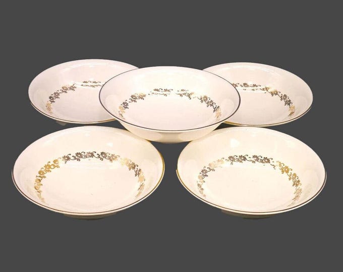 Five Myott M.517-G Wallington coupe cereal or soup bowls made in England.