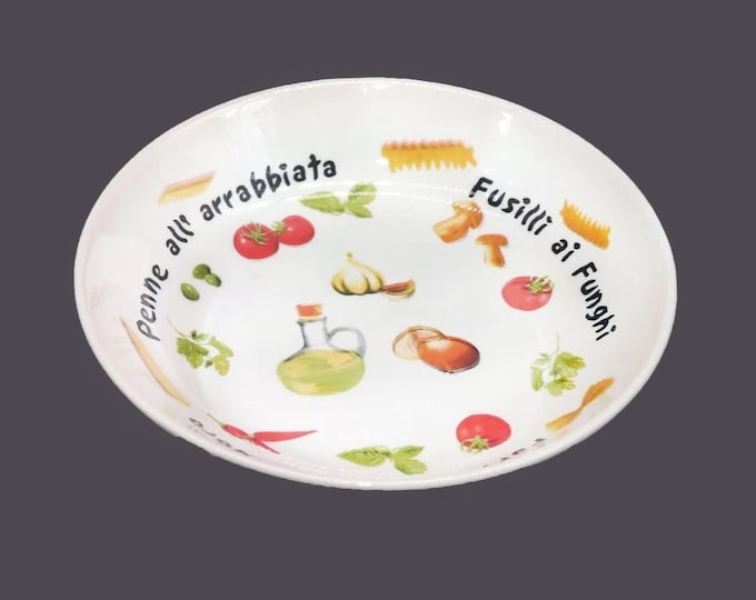Quadrifoglio QUD48 large salad or pasta serving bowl made in Italy. Pasta images and words. Small flaw (see below).