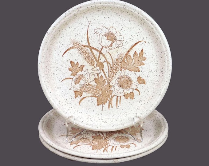 Three Barratts Wheat and Cornflower stoneware bread plates. Doverstone stoneware made in England.
