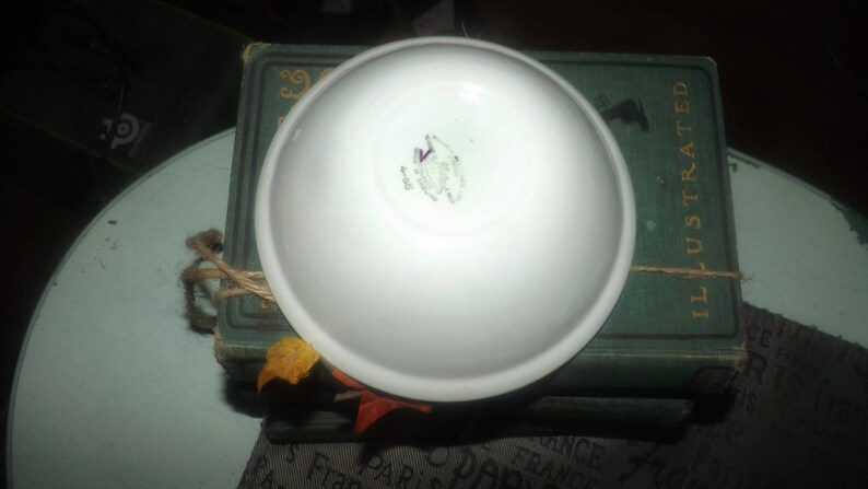 Lion/'s Club Lodge Emblem in purple Vintage purple and gold bands 1960s Ridgway Hotelware fruit nappie or dessert bowl Made in England