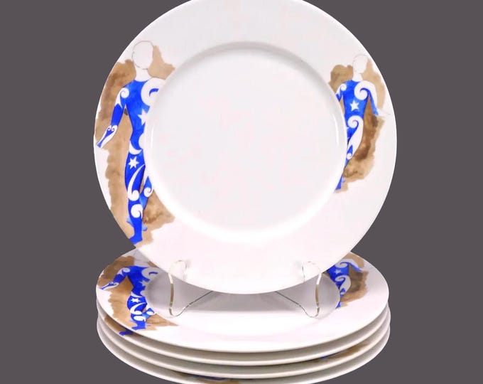 Five Porcellana di Bohemia Sucesion Picasso dinner plates based on Per il Balletto Parade.