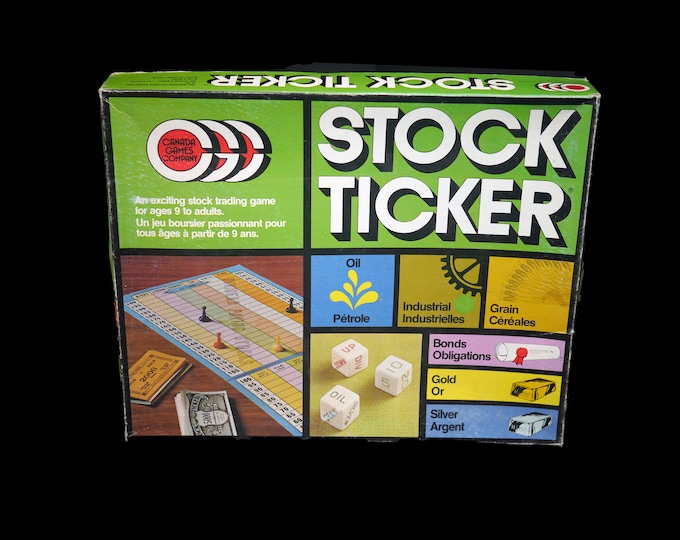 Vintage 1984 Stock Ticker Board Game Published by Canada Games