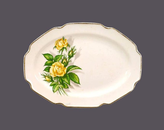 Royal Darwood Moss Rose oval platter made in the USA.