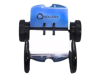 Vintage Rolodex address folder, rotary card file system from the 1980s.