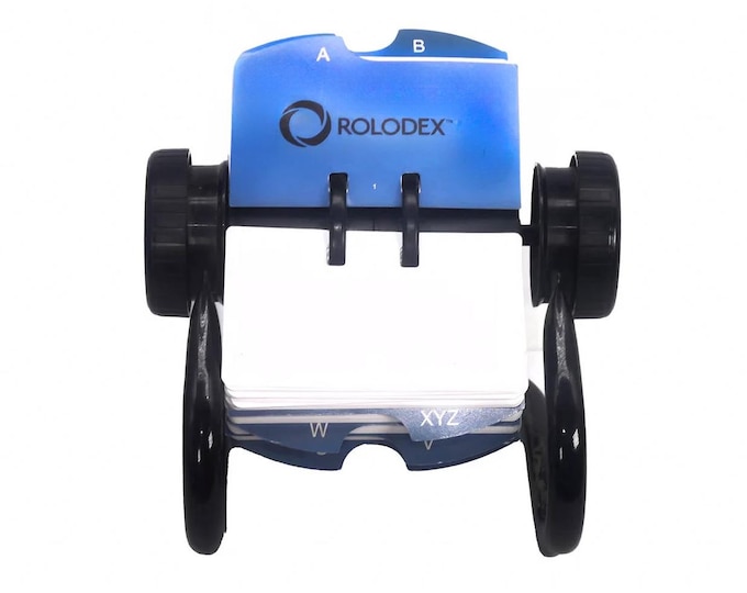 Rolodex address folder, rotary card file system from the 1980s.