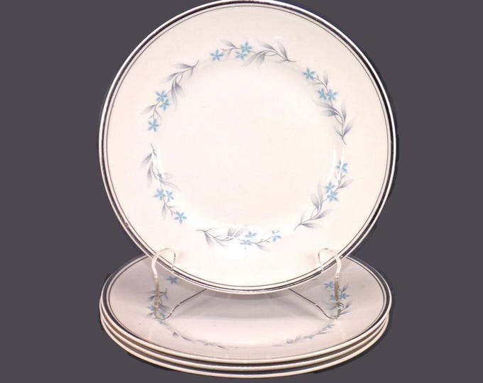 Four Ridgway Richmond salad plates. White Mist Ironstone made in England.