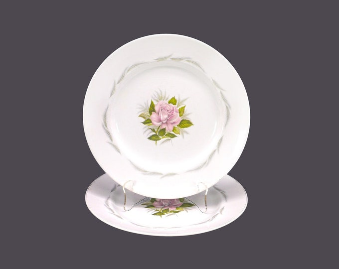 Pair of Grindley Baroness dinner plates. Satin White ironstone made in England. Flaw (see below).