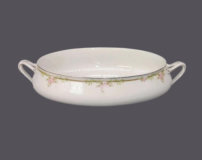 Antique Edwardian Age Johnson Brothers JB467 open handled vegetable serving bowl. Pareek ironstone made in England.