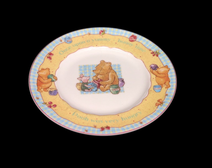 Vintage Royal Doulton Disney Winnie the Pooh Collection baby Christening plate. Pooh is Very Hungry. Flaw (see below).
