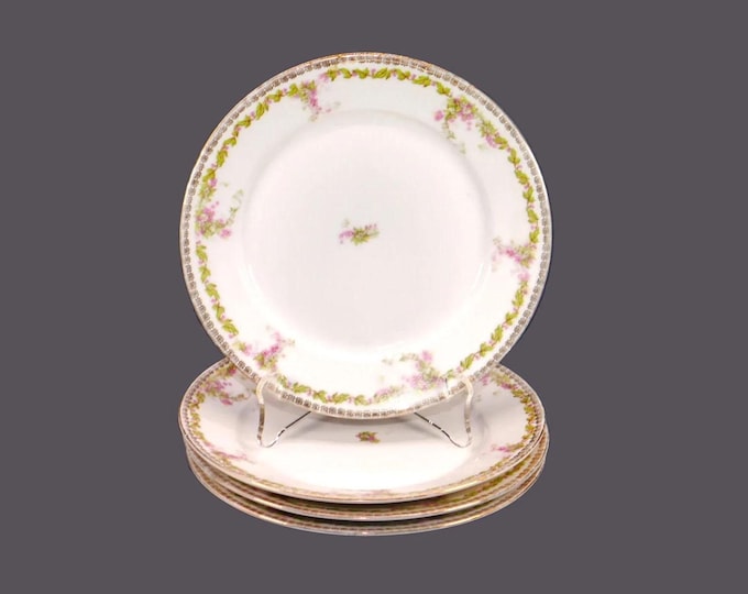 Four antique art-nouveau period MZ Austria | Moritz Zdekauer | Altrohlau ALT341 bread plates.