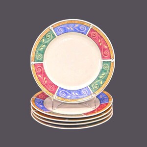Five Sakura Persia stoneware salad plates. Majesticware stoneware designed by Sue Zipkin.