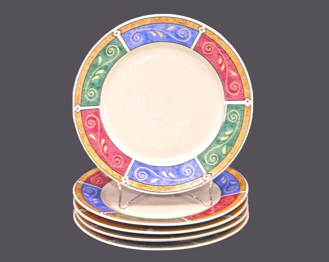 Five Sakura Persia stoneware salad plates. Majesticware stoneware designed by Sue Zipkin.