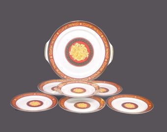 Casa Elite Juno boxed set of plates. Six dessert plates, one lugged serving plate.