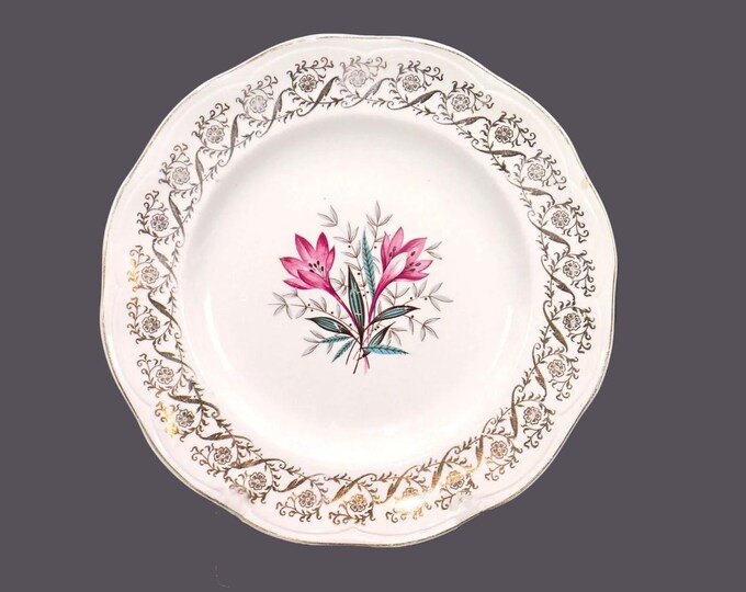 Vintage British Anchor 6001 dinner plate. Flowers, filigree. England.