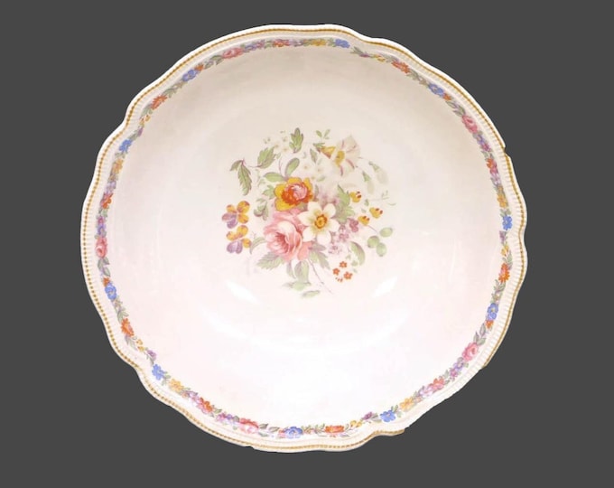 Antique Johnson Brothers Marlow Serving Bowl: Floral Ironstone, England (Flaws)