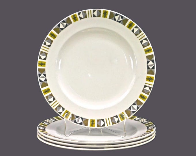 Four Washington Pottery | English Ironstone Pottery Oakwood luncheon or small dinner plates made in England.