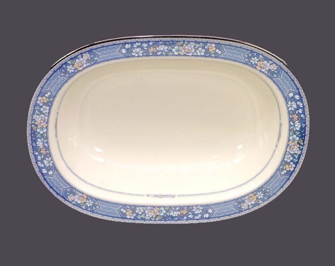 Noritake Randolph 9721 rimmed, oval serving bowl. Bone china made in Japan. Sold individually.