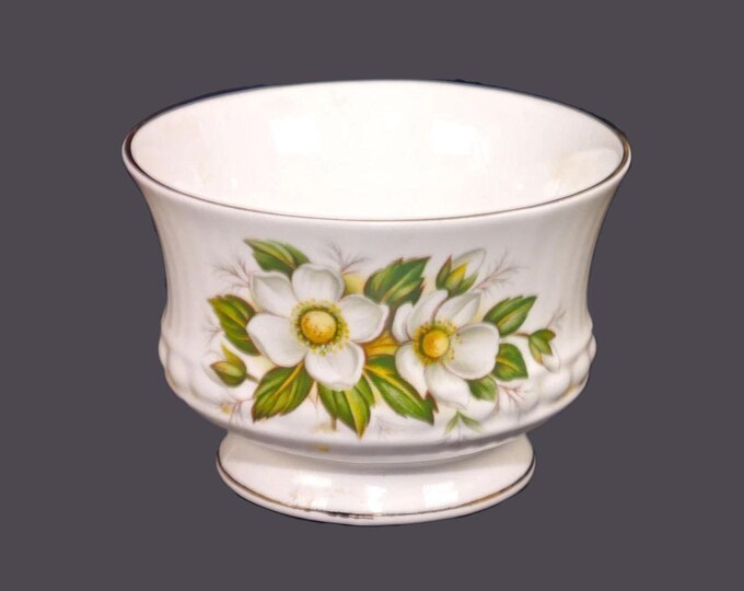 Rosina China | Queen's China Christmas Rose open sugar bowl. Bone china made in England.