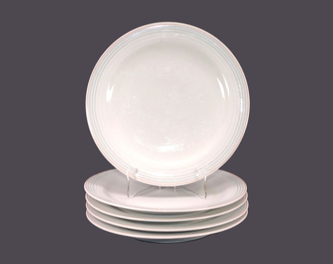 Five Johann Seltmann Celeste dinner plates made in Bavaria.