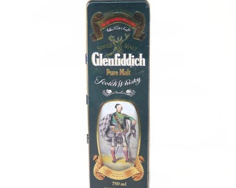 Vintage Glenfiddich Clan MacPherson Lithographed Tin (Empty)
