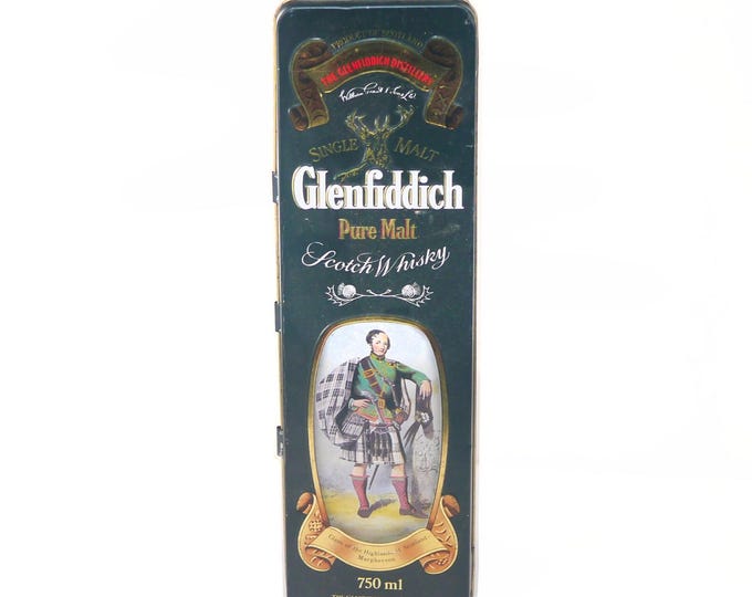 Vintage Glenfiddich Clan MacPherson Lithographed Tin (Empty)