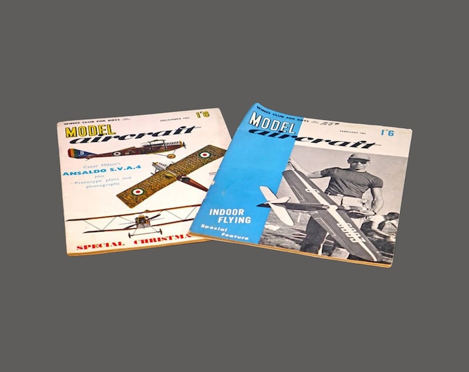 Two issues of Model Aircraft magazines from 1961. Published England Percival Marshall. February and December, 1961. Complete.