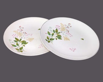 Vintage Johnson Brothers Dinner Plates (Pair): Floral Fern Design, Made in England