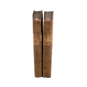Deux volumes de livres de poésie antiquaires (1825) en première édition, Vols 1, 2 Wilson's Poems Professor John Wilson. Bois noir.