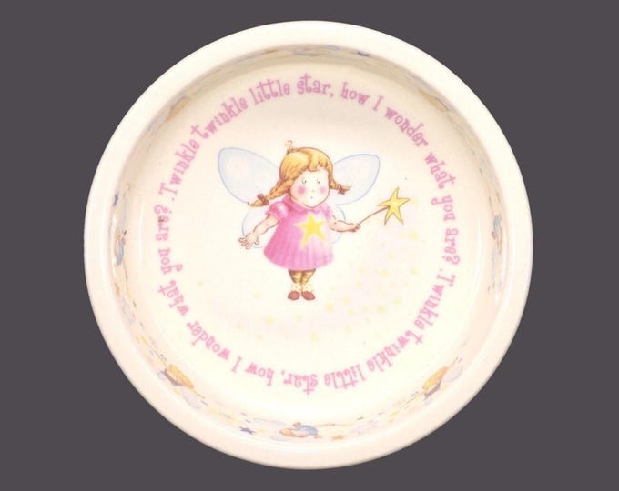 Anderton Pottery child baby toddler rimmed oatmeal bowl. Twinkle, Twinkle Little Star. Made England.