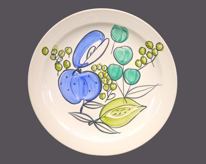 Vera Neumann for Island Worcester Salad Days dinner plate. Hand-painted, made in Jamaica. Sold individually.