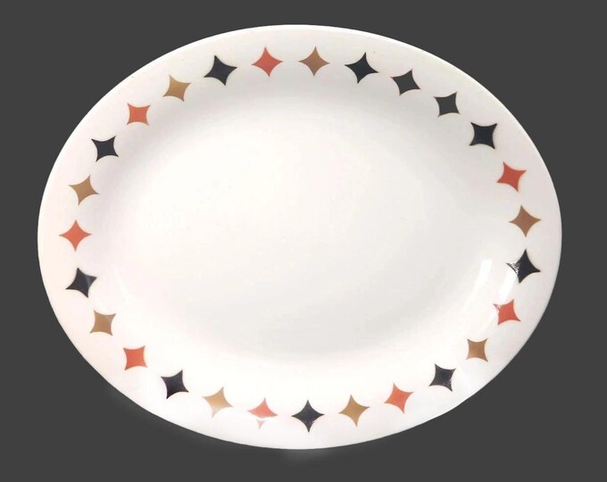 TG Green Quatro oval vegetable serving platter. Berit Ternell for Gayday Tableware made in England. Minor flaw (see below).