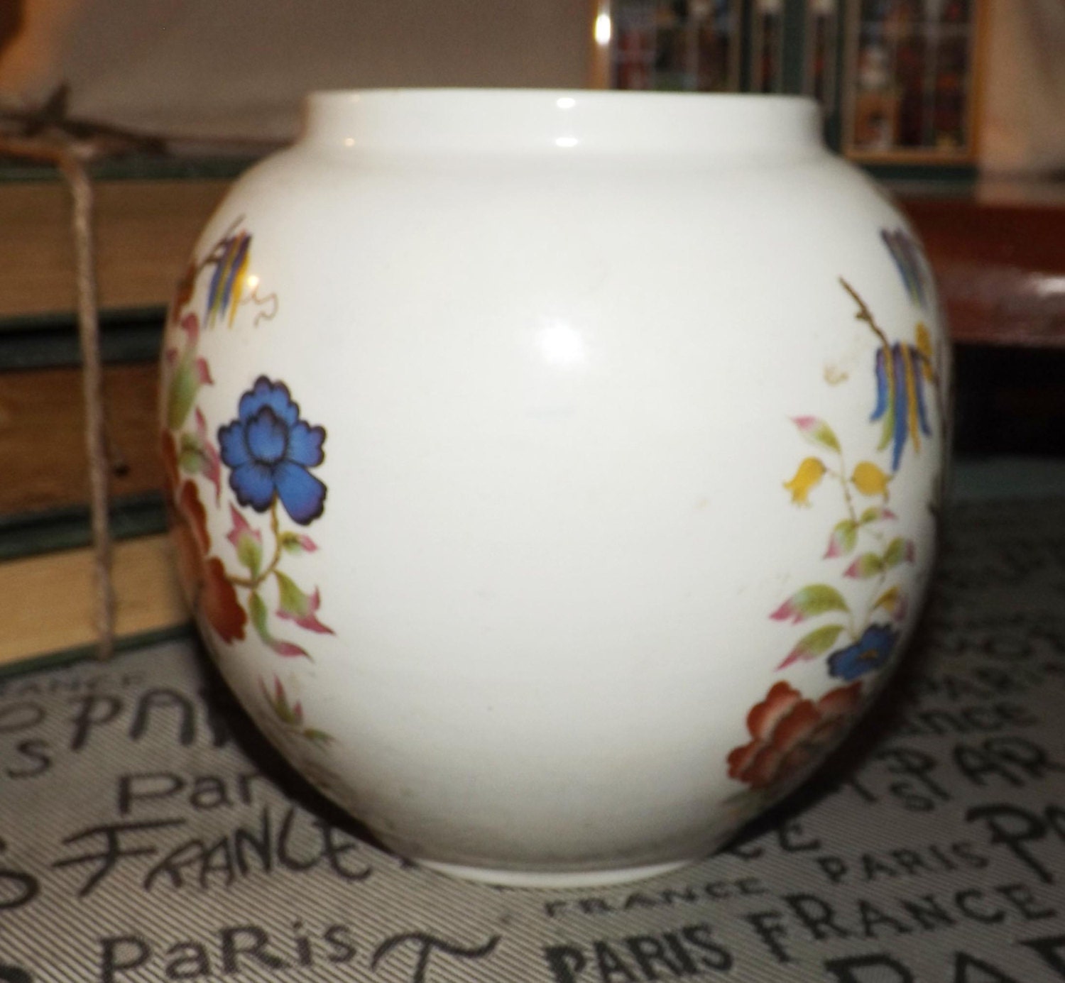 Midcentury Sadler spoon vase spice jar open ginger jar. Indian