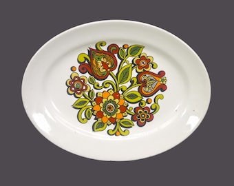 Retro vintage English Ironstone Pottery Tanya oval platter made in England.