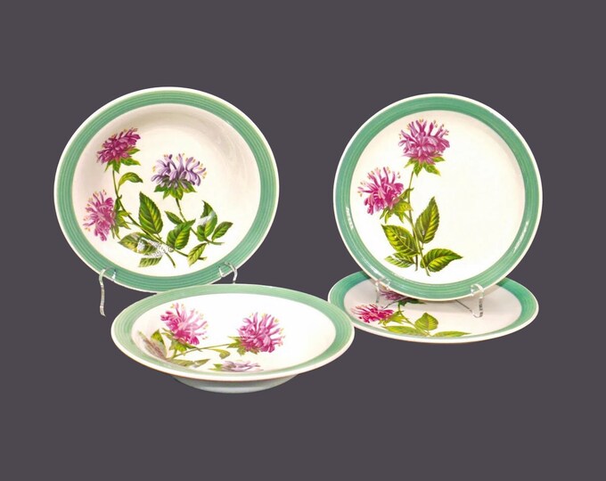 Wood & Sons Ringwood Ware purple heather. Bread plates, dessert bowls. Made in England.