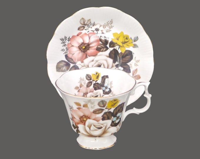 Royal Albert White Rose and other florals bone china tea set made in England.