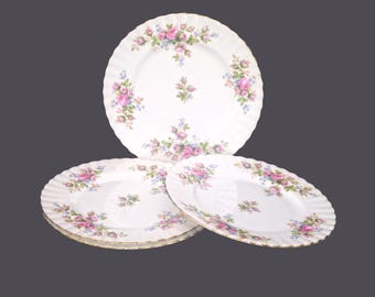 Vintage Royal Albert Moss Rose Salad Plates, England: Set of 4