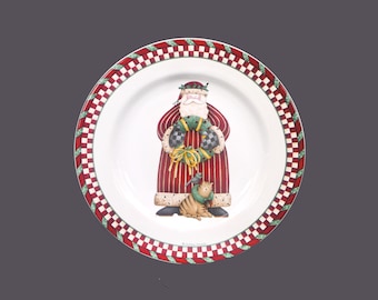 Sakura Debbie Mumm Santa's Spirit stoneware Christmas salad plate. Choice of pattern.