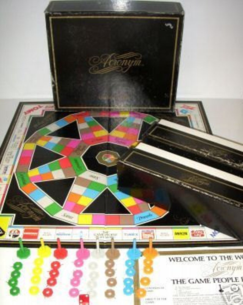 Acronym Board Game Published in Canada by Tomy Inc. Rare Game. Etsy