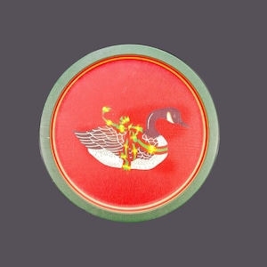 Vintage Christmas Goose Metal Tray - Wang's International 1988