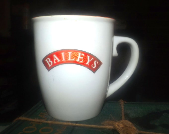 Vintage  Bailey's Irish Cream red-and-white signature coffee or tea mug.