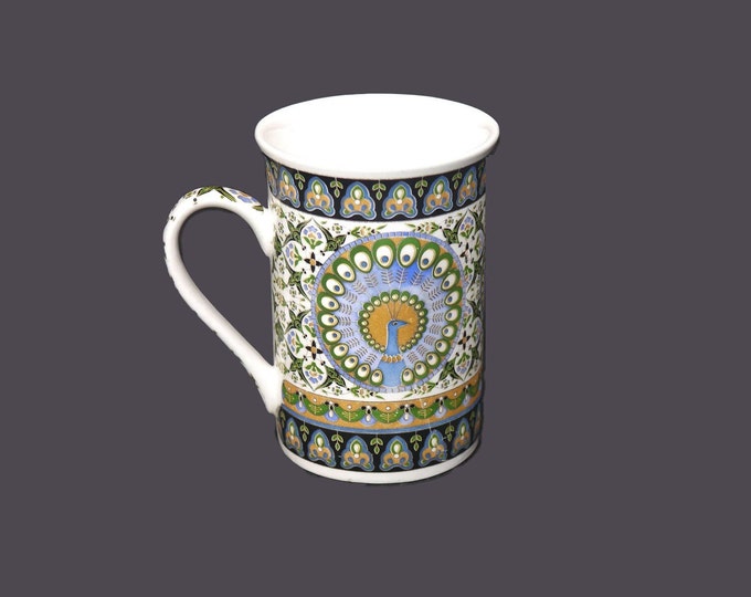 Thun Karlovasky porcelain coffee or tea mug. Peacock. Made in Czechoslovakia