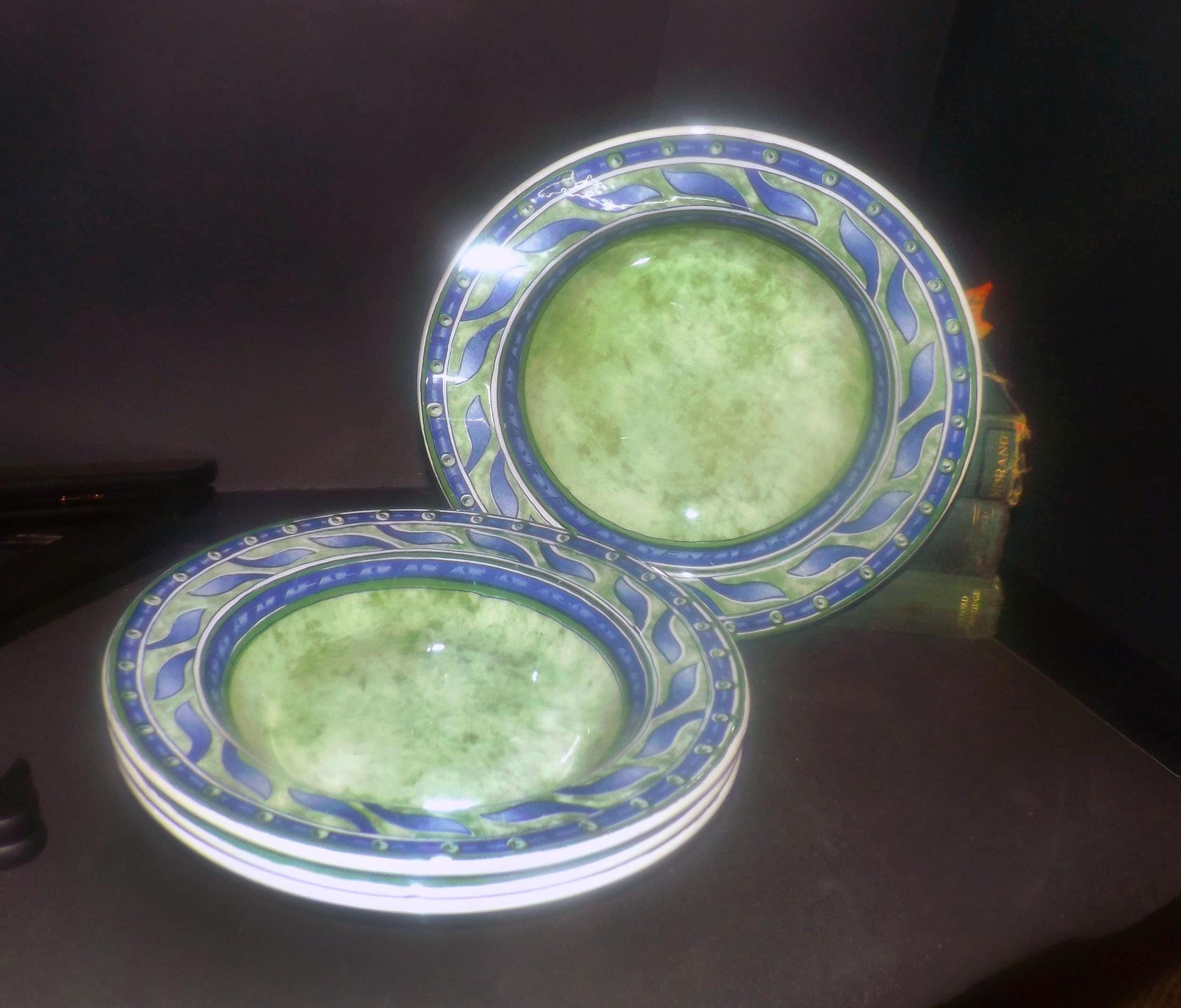 Set of four vintage Ceramica Quadrifoglio Versailles rimmed soup or