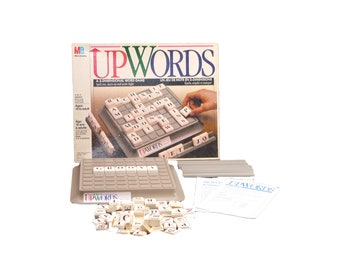 Upwords 3D scrabble board game published by Milton Bradley 1989. Complete.