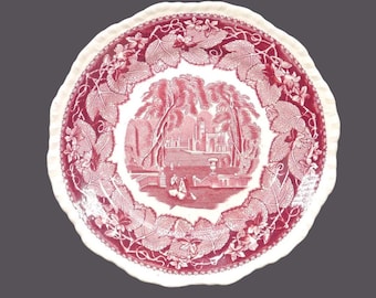 Vintage Masons Vista Pink luncheon plate. Masons Patent Ironstone England. Flaw.